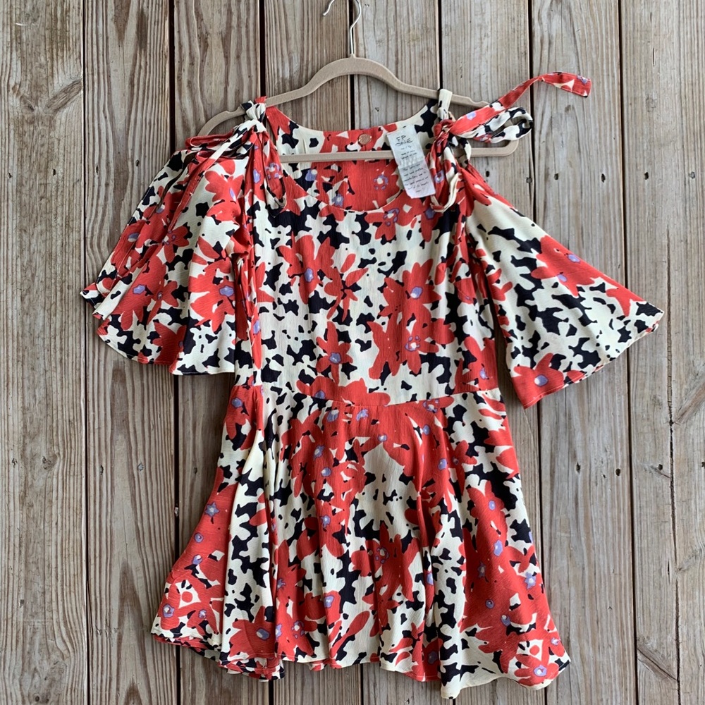 FreePeople One Lucina Cold Shoulder Tie Mini Dress